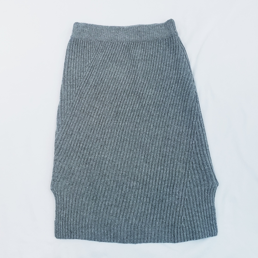 Madewell Woodside Sweater Skirt Grey Merino Wool Stretchy Size XS - Picture 2 of 8